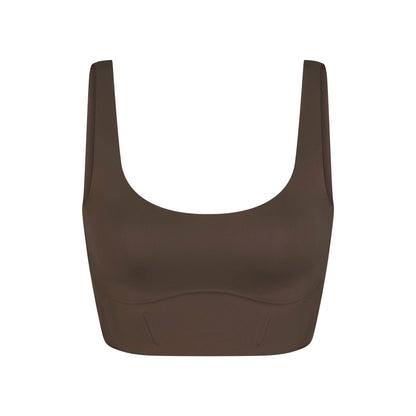 NikeSKIMS MATTE LONGLINE CORSET BRA | DARK SEPIA