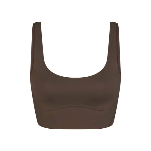 NikeSKIMS MATTE LONGLINE CORSET BRA | DARK SEPIA