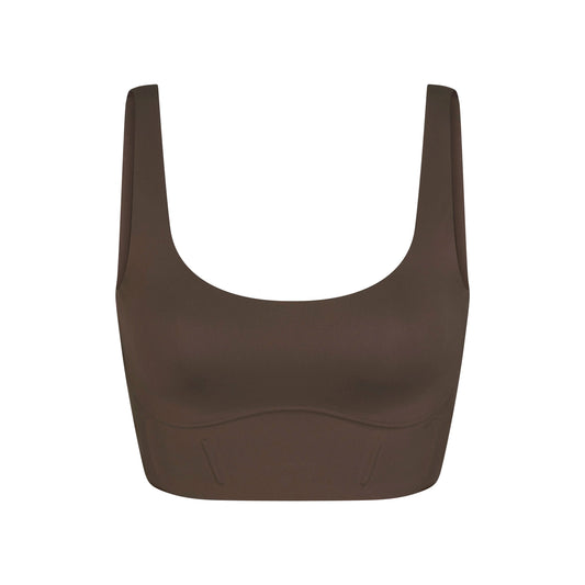 NikeSKIMS MATTE LONGLINE CORSET BRA | DARK SEPIA