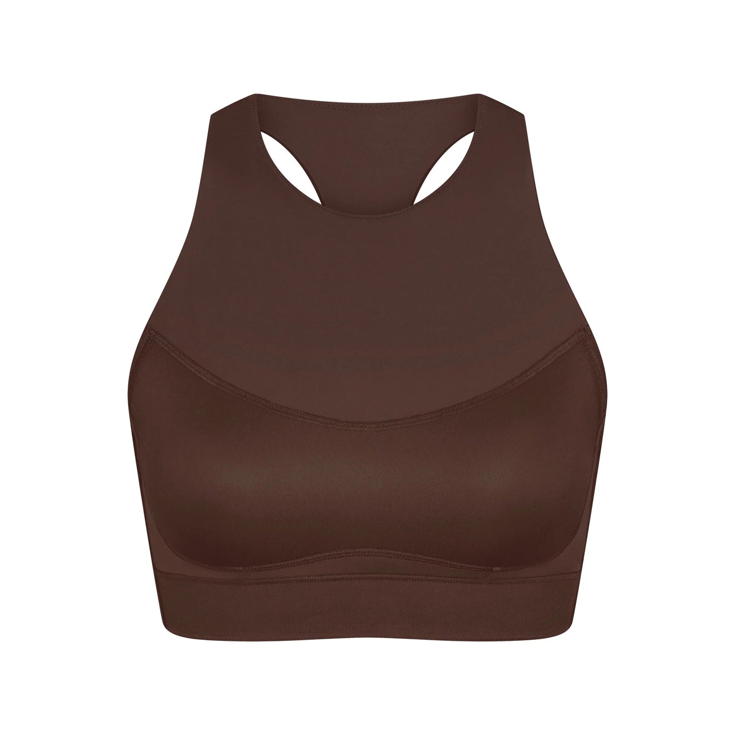 NikeSKIMS MATTE HIGH NECK BRA | DARK SEPIA