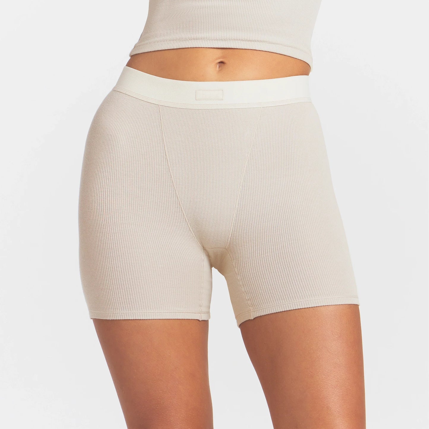 COTTON RIB BOXER | STONE