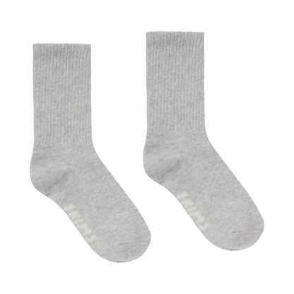 RIBBED CREW SOCK | LIGHT HEATHER GREY