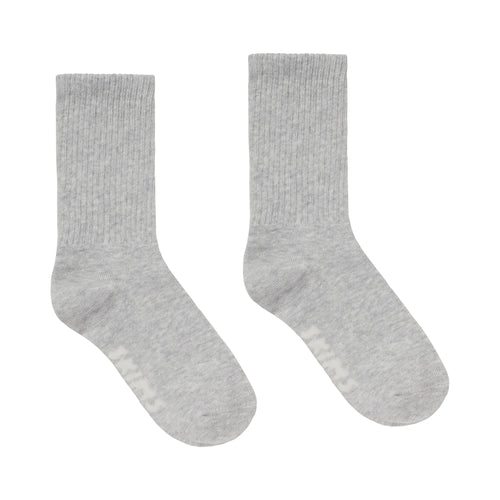 RIBBED CREW SOCK | LIGHT HEATHER GREY