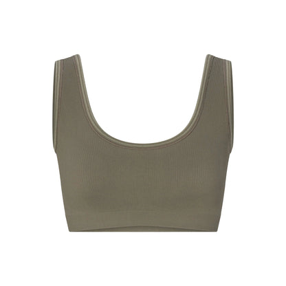 NikeSKIMS RIBBED SEAMLESS SCOOP BRA | DUSTY OAKMOSS
