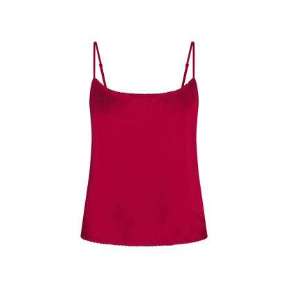 WOVEN SHINE CAMI AND SHORT SLEEP SET | BRICK