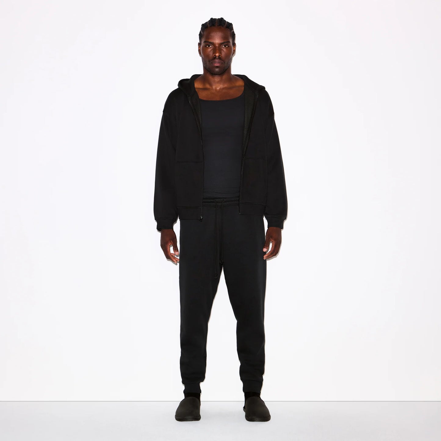 FLEECE LOUNGE MENS TAPERED JOGGER | WASHED ONYX