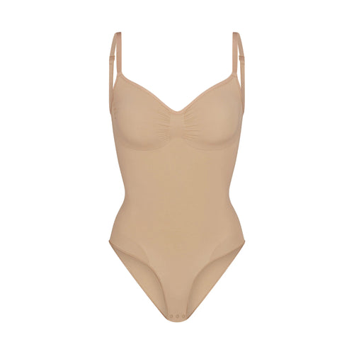 SEAMLESS SCULPT BRIEF BODYSUIT | CLAY