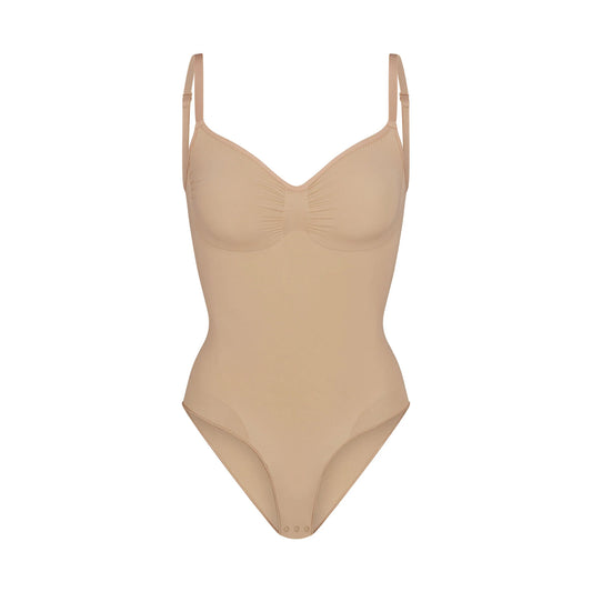 SEAMLESS SCULPT BRIEF BODYSUIT | CLAY