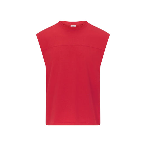 HEAVYWEIGHT COTTON MENS CROPPED MUSCLE TANK | WASHED RED