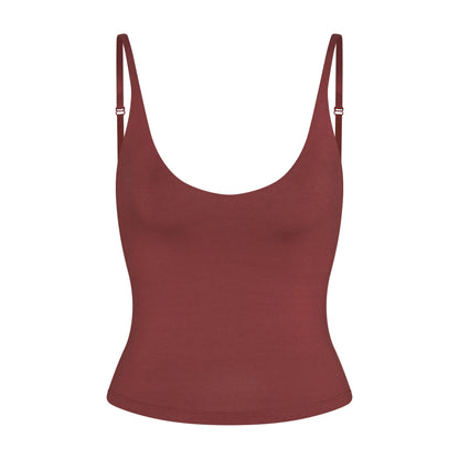 SMOOTH LAYERS SCOOP NECK CAMI | HENNA