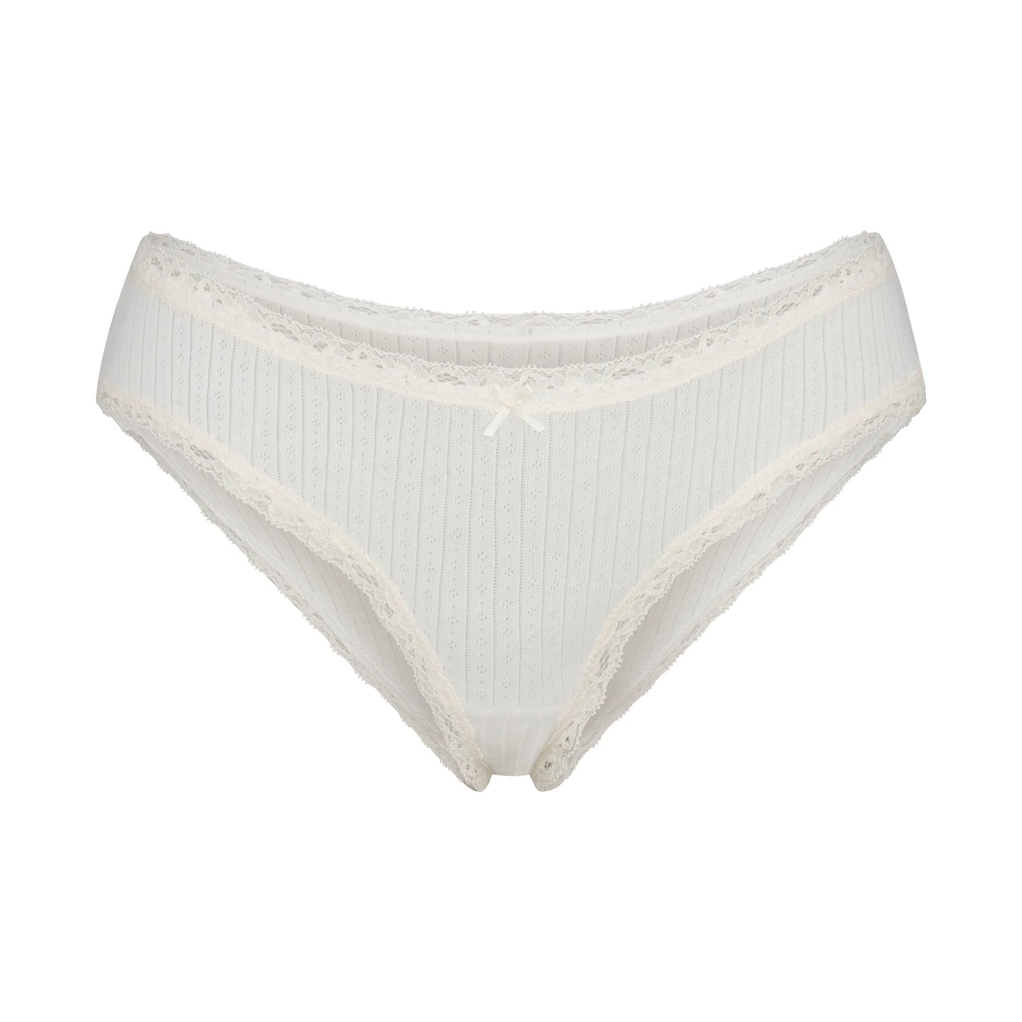 LIGHTWEIGHT COTTON POINTELLE LACE BRIEF | MARBLE TONAL