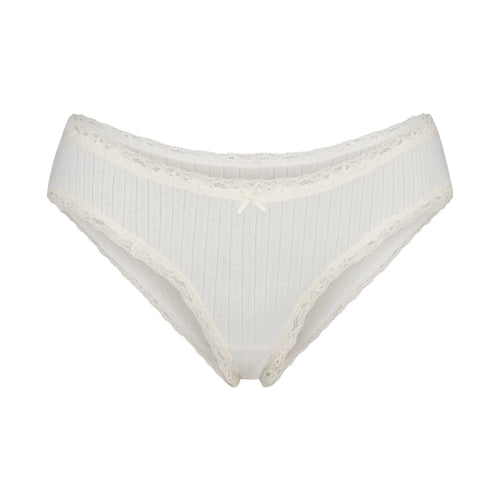 LIGHTWEIGHT COTTON POINTELLE LACE BRIEF | MARBLE TONAL