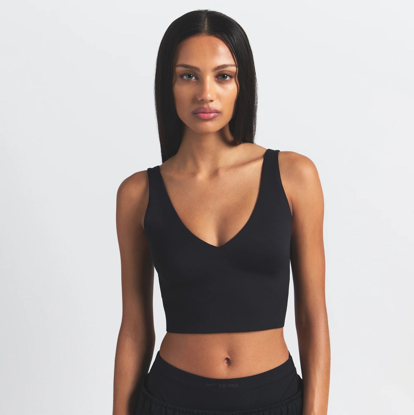 NikeSKIMS MATTE V-NECK BRA TOP | OBSIDIAN
