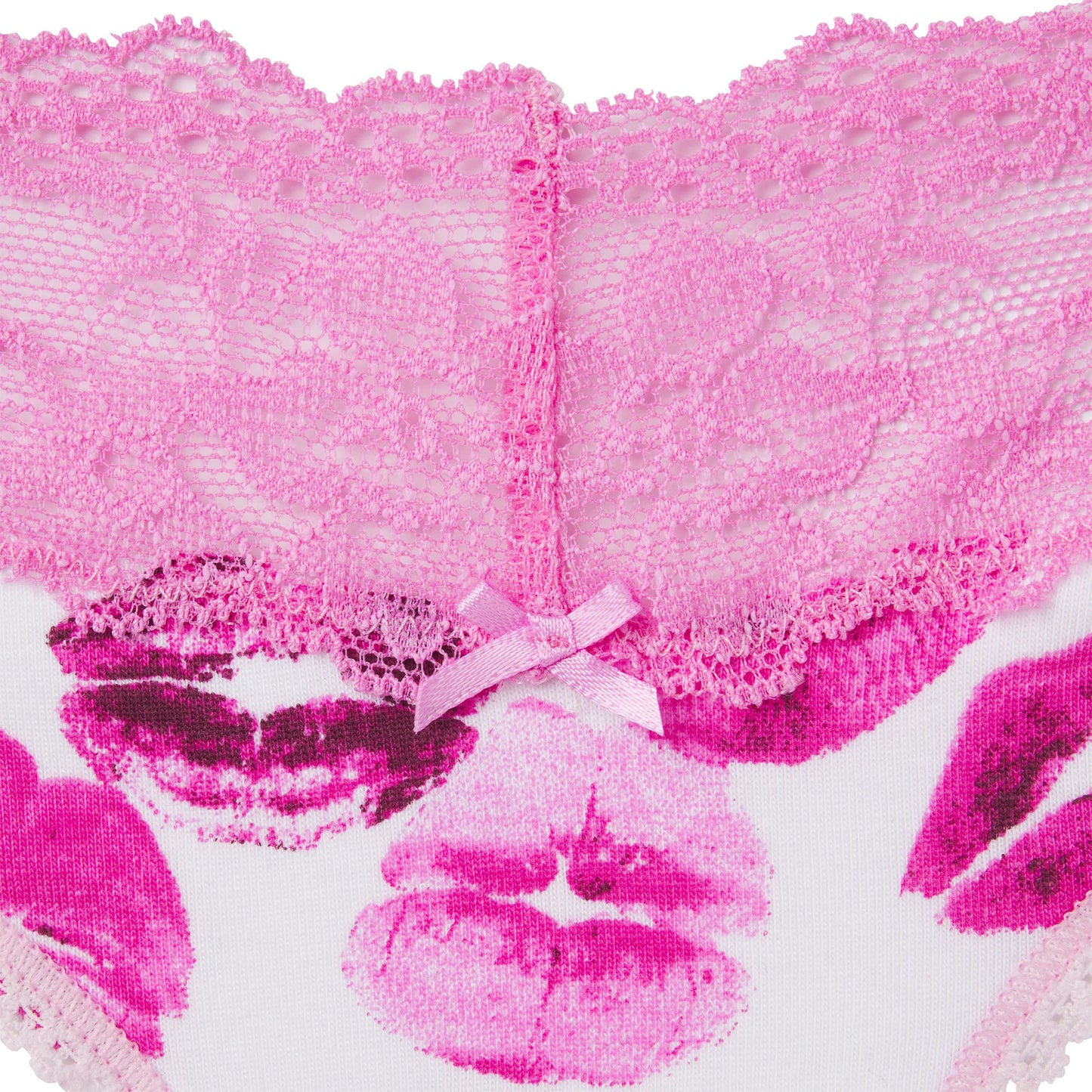 LIGHTWEIGHT COTTON WIDE LACE BRIEF | PINK ALLOVER LIPSTICK