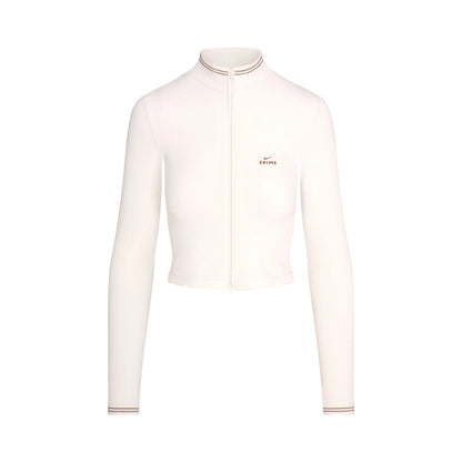NikeSKIMS RIBBED SEAMLESS ZIP UP CROP JACKET | IVORY