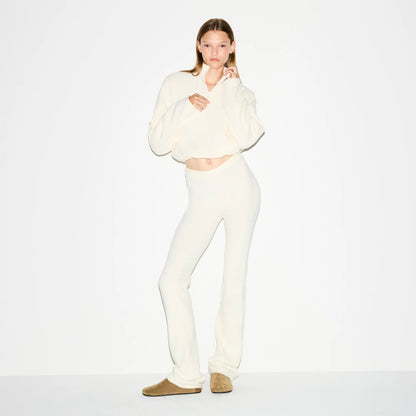 OUTDOOR FLEECE HALF ZIP PULLOVER | ECRU