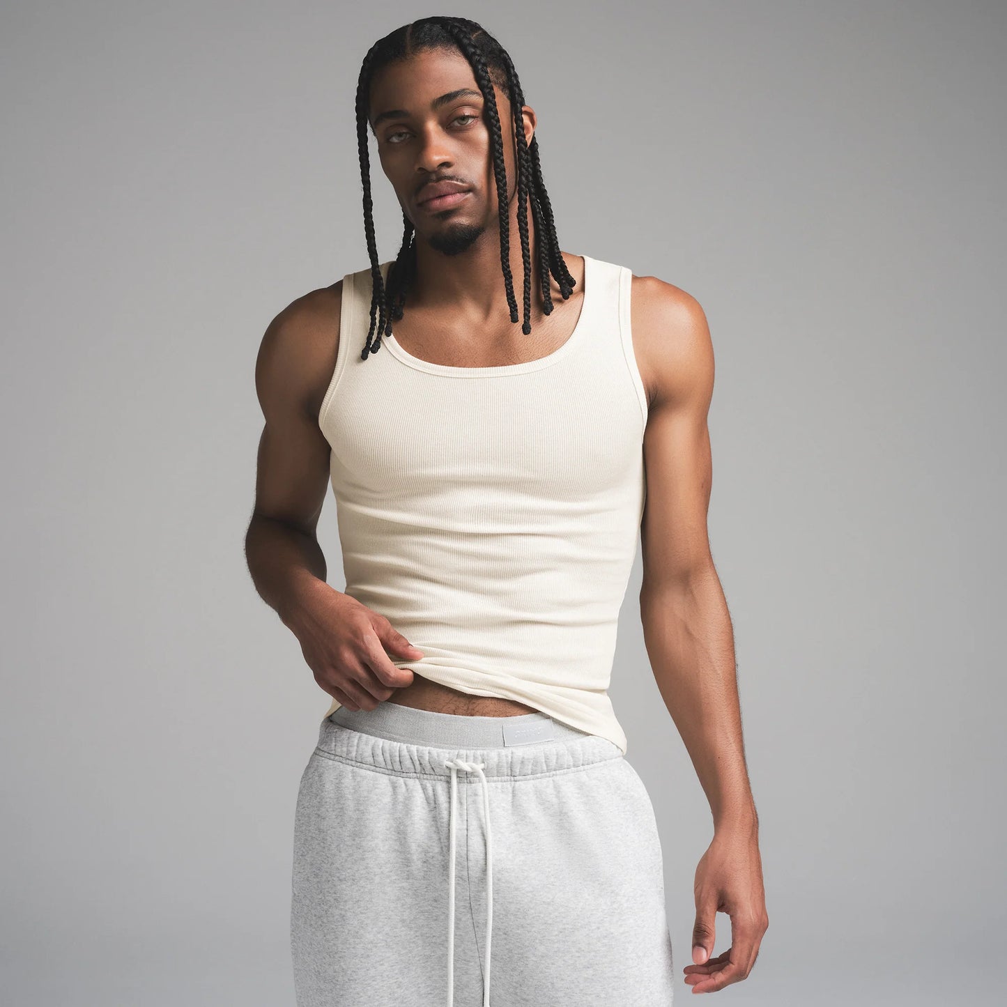 SKIMS COTTON MENS RIB TANK 3-PACK | ECRU MULTI