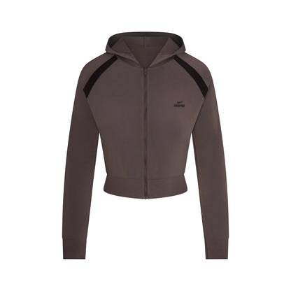 NikeSKIMS STRETCH KNIT SHRUNKEN ZIP HOODIE | RESIN