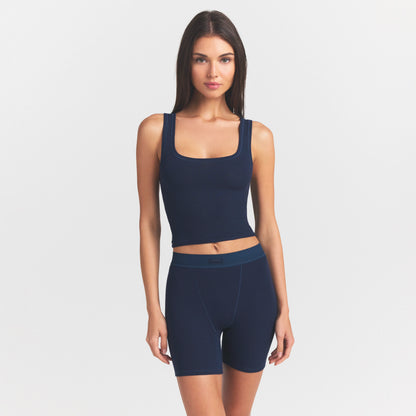 COTTON RIB BOXER | NAVY