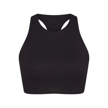 NikeSKIMS MATTE HIGH NECK BRA | OBSIDIAN