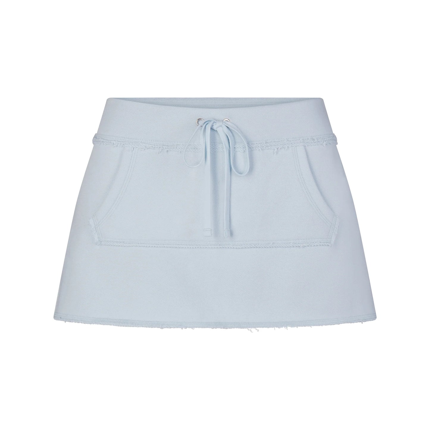 DRAPEY FRENCH TERRY MINI SKIRT | POWDER BLUE