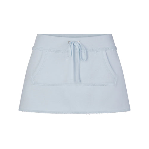 DRAPEY FRENCH TERRY MINI SKIRT | POWDER BLUE