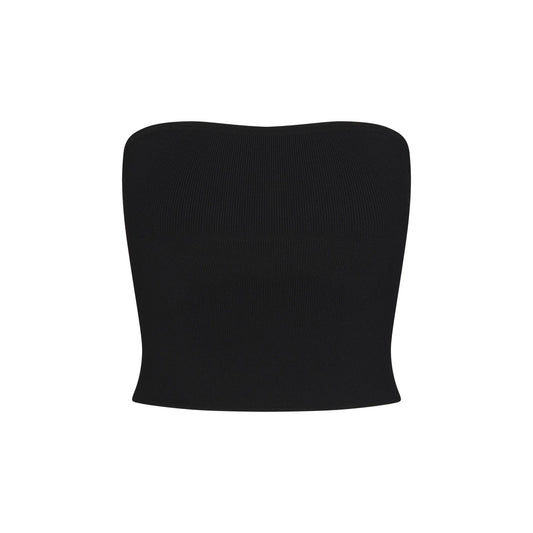 REFINED KNIT TUBE TOP | OBSIDIAN