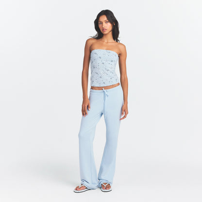 DRAPEY FRENCH TERRY STRAIGHT LEG PANT | POWDER BLUE