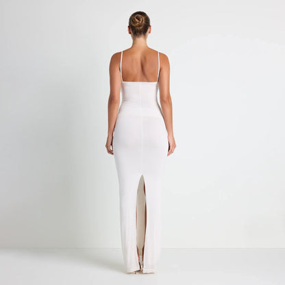 VETTESE X SKIMS SHEER MODAL LONG DRESS | ECRU