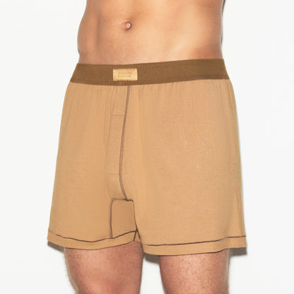 SKIMS COTTON MENS KNIT BOXER 3-PACK | RUSSET MULTI