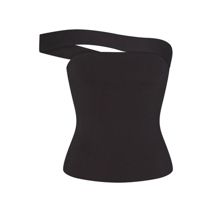 COTTON JERSEY ASYMMETRICAL TOP | SOOT