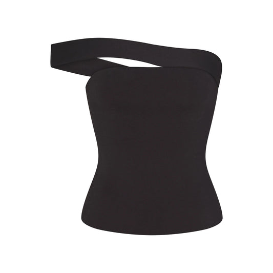 COTTON JERSEY ASYMMETRICAL TOP | SOOT