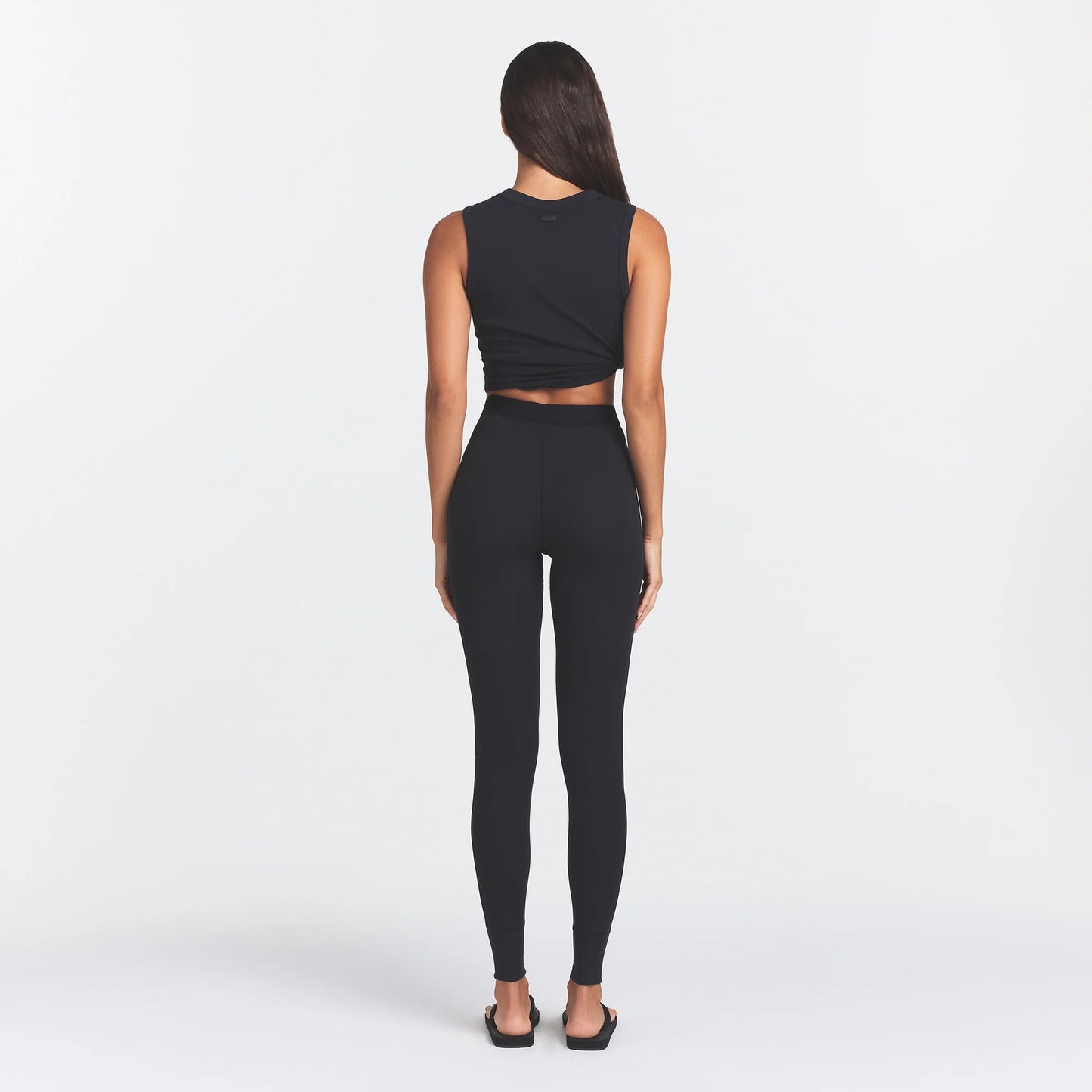 COTTON RIB LEGGING | SOOT