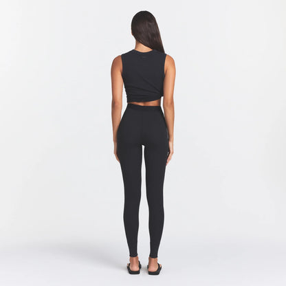 COTTON RIB LEGGING | SOOT