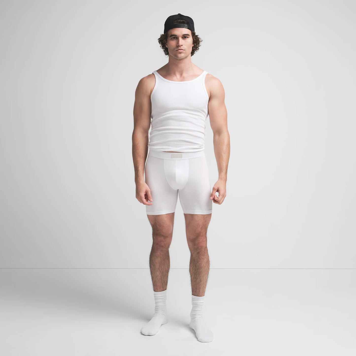 SKIMS COTTON MENS 5" BOXER BRIEF | CHALK
