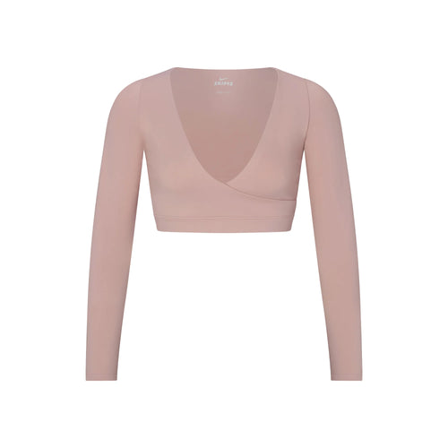 NikeSKIMS MATTE WRAP LONG SLEEVE CROPPED TOP | HIMALAYAN