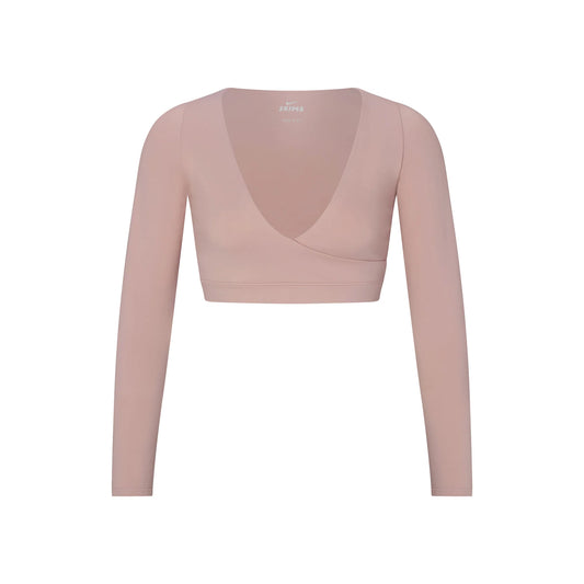 NikeSKIMS MATTE WRAP LONG SLEEVE CROPPED TOP | HIMALAYAN