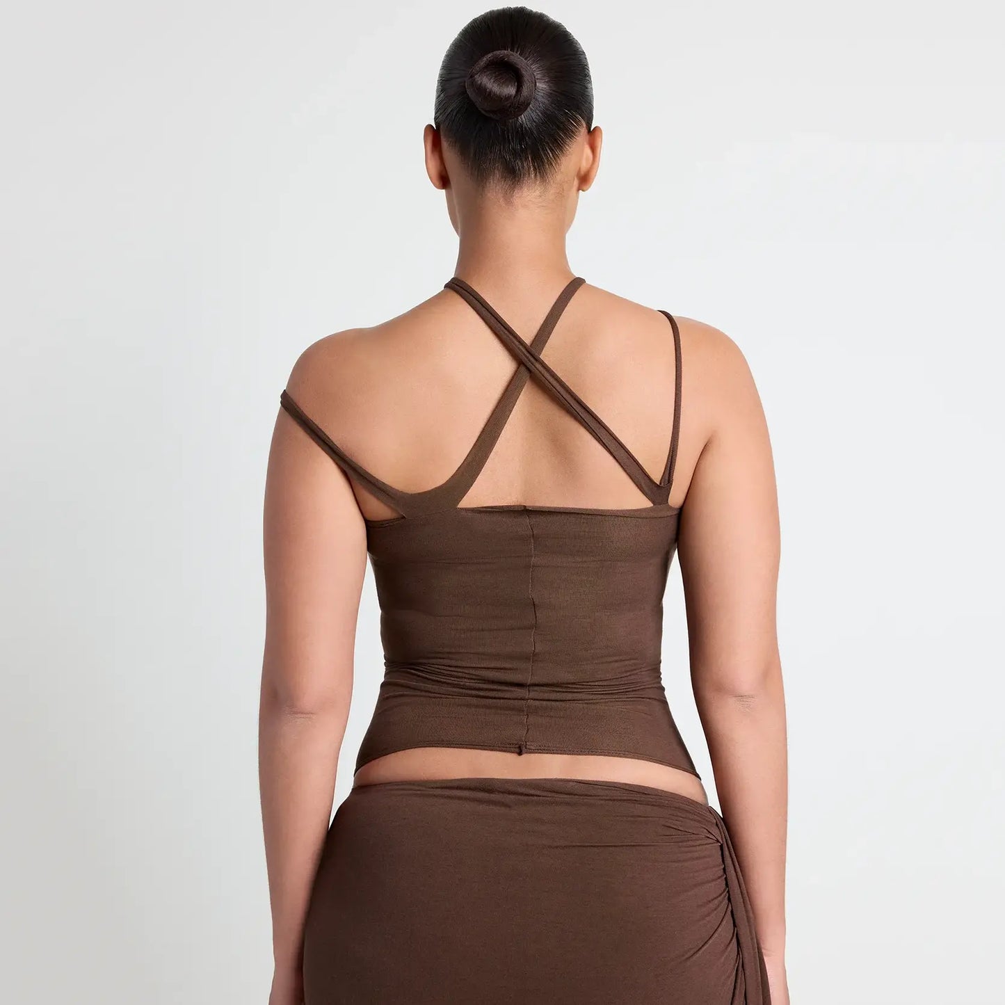 VETTESE X SKIMS SHEER MODAL TOP | COCOA