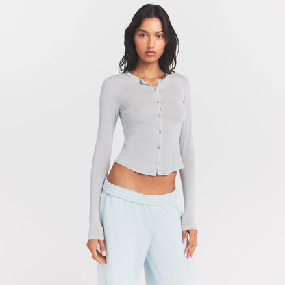 SHEER MODAL CARDIGAN | HEATHER GREY