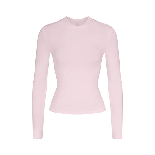 COTTON JERSEY LONG SLEEVE T-SHIRT | CHERRY BLOSSOM