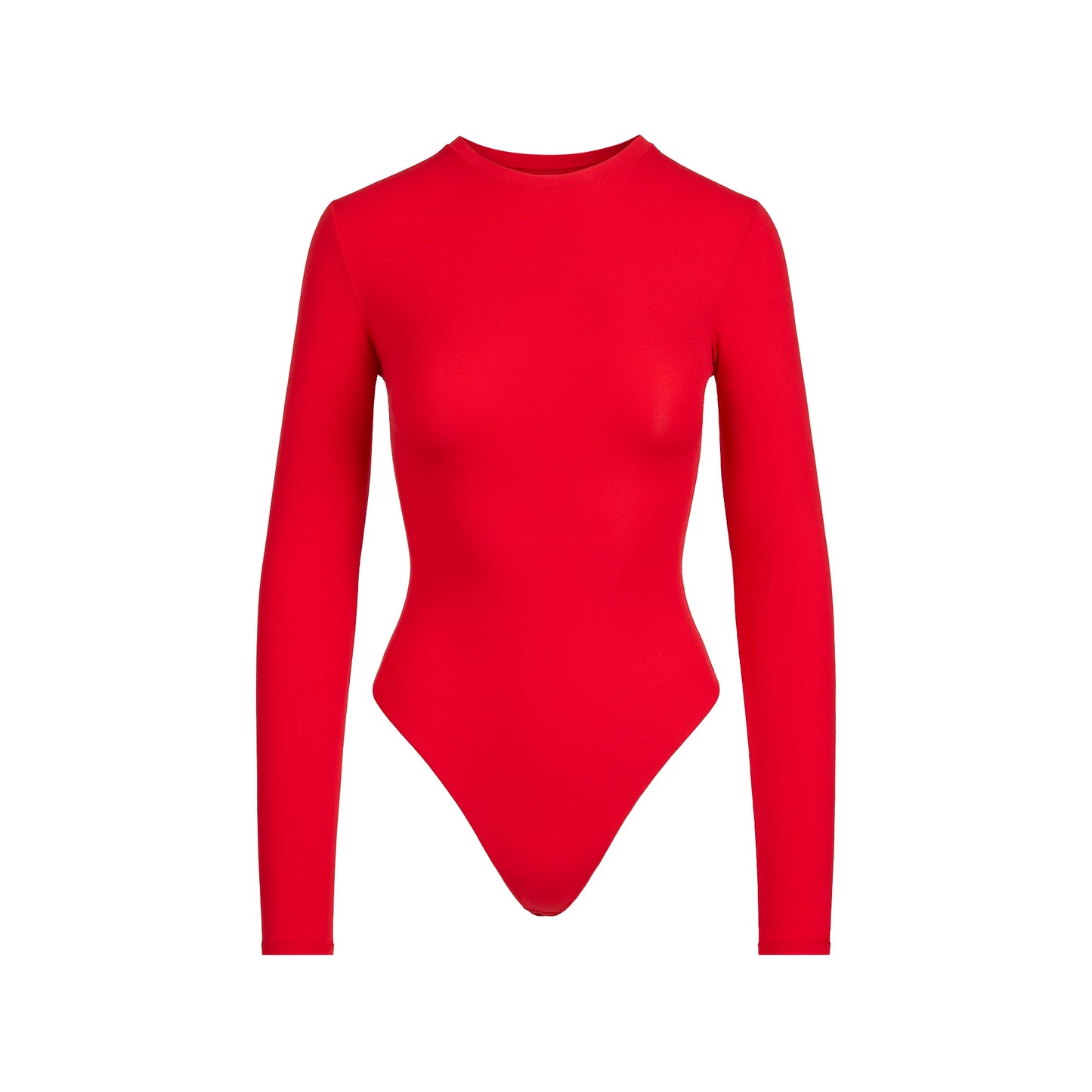 FITS EVERYBODY LONG SLEEVE CREW NECK BODYSUIT | CHERRY