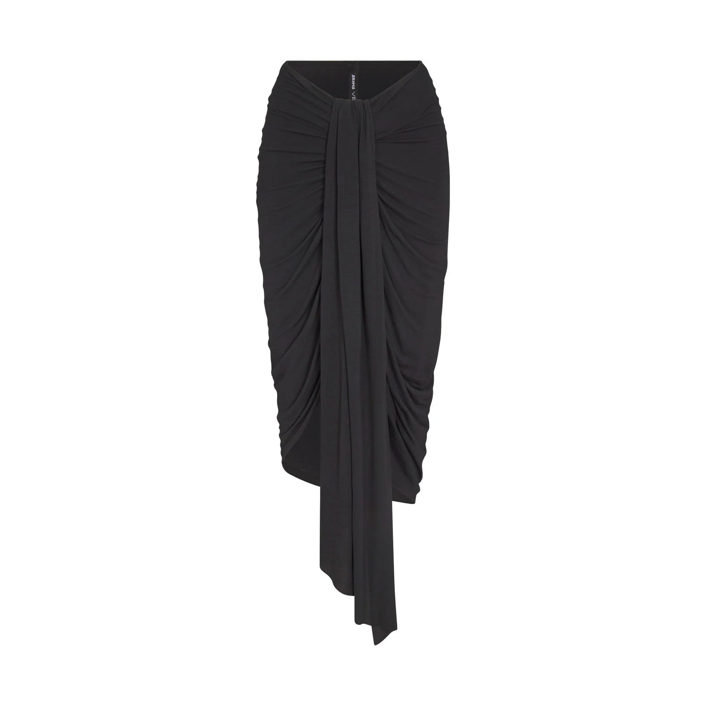 VETTESE X SKIMS SHEER MODAL DRAPED MIDI SKIRT | ONYX