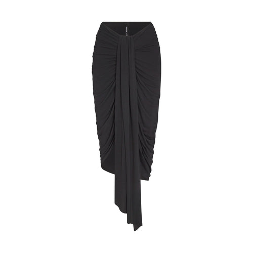 VETTESE X SKIMS SHEER MODAL DRAPED MIDI SKIRT | ONYX