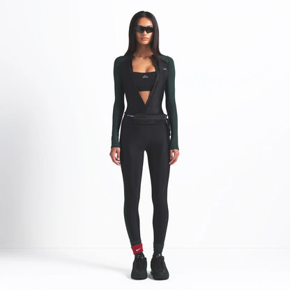 NikeSKIMS SHINE ZIP FRONT LONG ONE PIECE | OBSIDIAN AND DARK TEAL