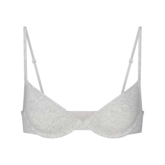 EVERYDAY COTTON UNLINED DEMI BRA | LIGHT HEATHER GREY