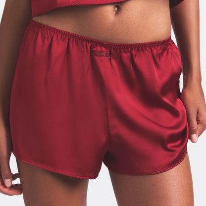 WOVEN SHINE CAMI AND SHORT SLEEP SET | BRICK