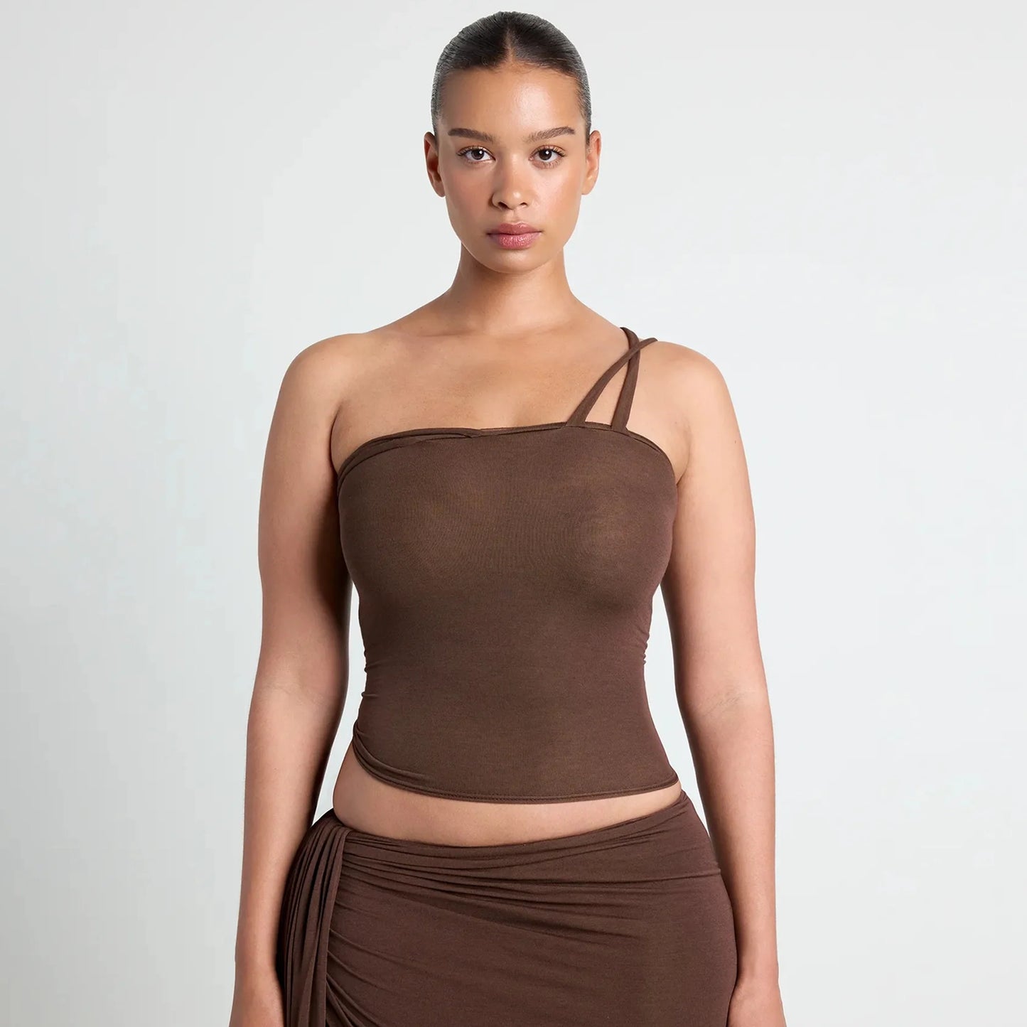 VETTESE X SKIMS SHEER MODAL TOP | COCOA