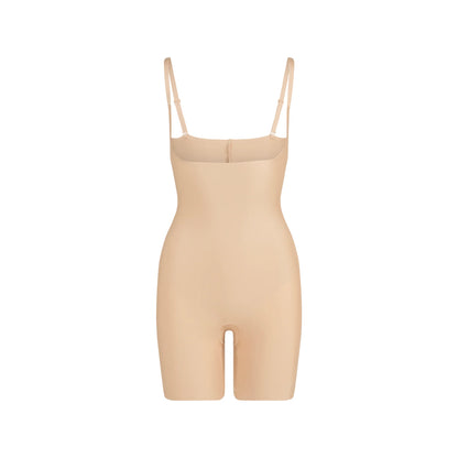 SKIMS BODY CORE SCULPT OPEN BUST MID THIGH BODYSUIT | CLAY