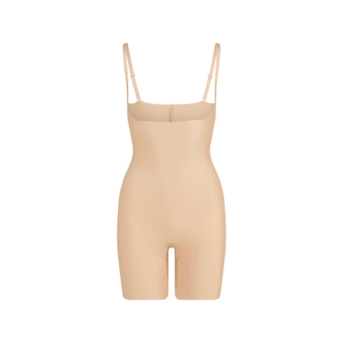 SKIMS BODY CORE SCULPT OPEN BUST MID THIGH BODYSUIT | CLAY