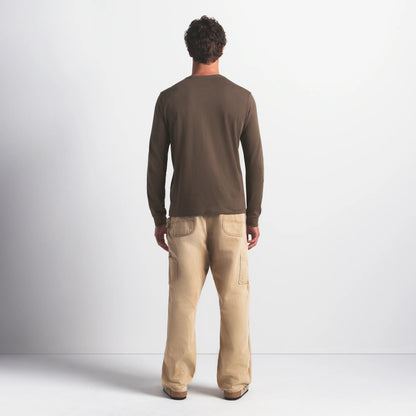 SKIMS COTTON MENS CLASSIC LONG SLEEVE T-SHIRT | DRIFTWOOD